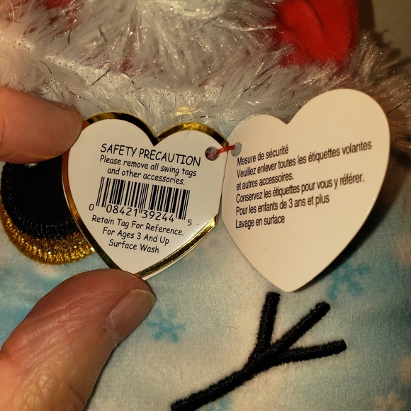 Super Cute Ty Squishy Beanies Collection "Fleck" the Snowman - Picture 11 of 11